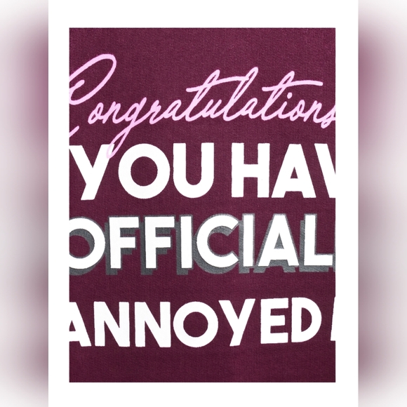 'Officially Annoyed' Juniors Graphic Hoodie Pullover Fleece - Picture 2 of 4